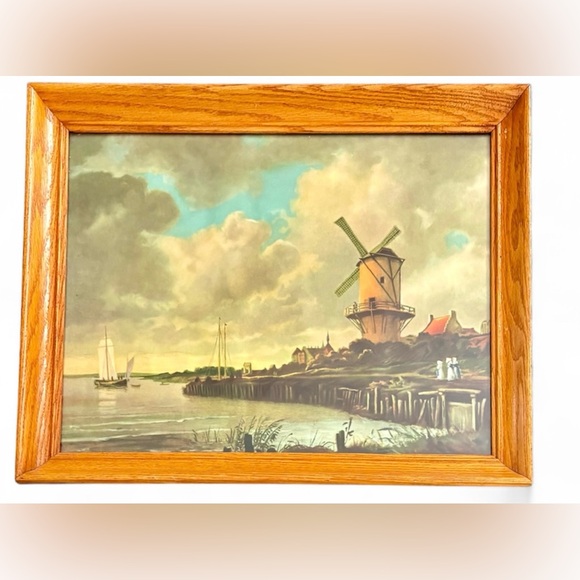 Framed 1940’s lithograph The Old Windmill by Jacob Van Ruisdael no 26a